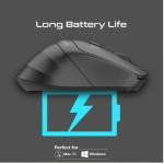 Promate Samit, 2.4GHz Ergonomic 2200 DPI Silent Click Wireless Mouse, Black