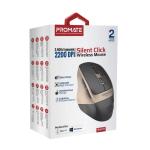 Promate Samit, 2.4GHz Ergonomic 2200 DPI Silent Click Wireless Mouse, Gold