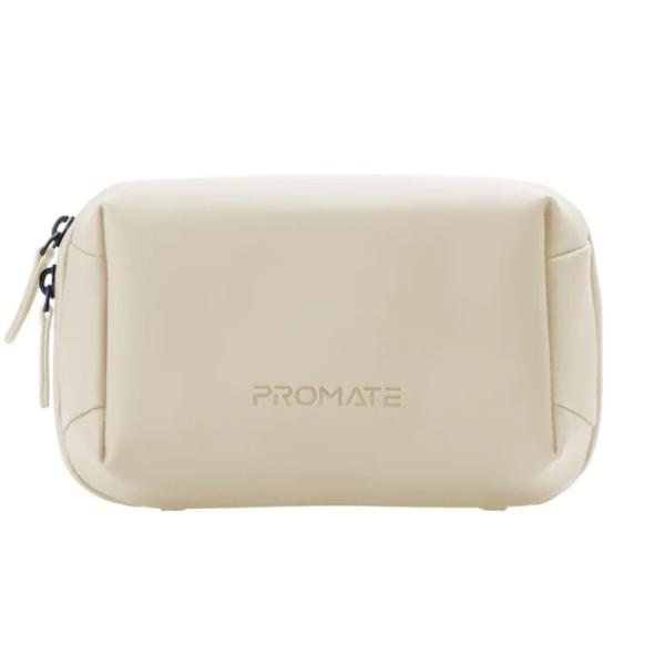Promate Velvena Tech Essential Organizer Pouch Bag, Beige