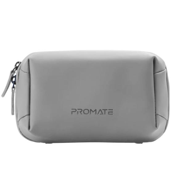 Promate Velvena Tech Essential Organizer Pouch Bag, Grey