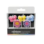 Rainbow Moments Flower & Butterfly Shape Party Candles - Set of 5