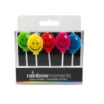 Rainbow Moments Joyous Balloon Shape Party Candles - Set of 5