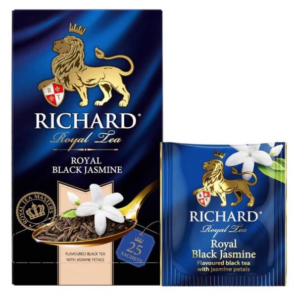 Richard Royal Tea Black Jasmine, Black Tea in Sachets - 25 Tea Bags