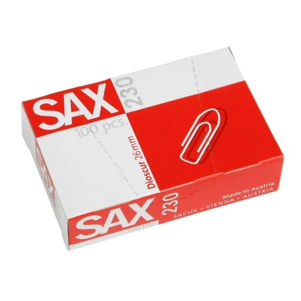 SAX 230 Paper Clips, 26mm - 100 Pieces