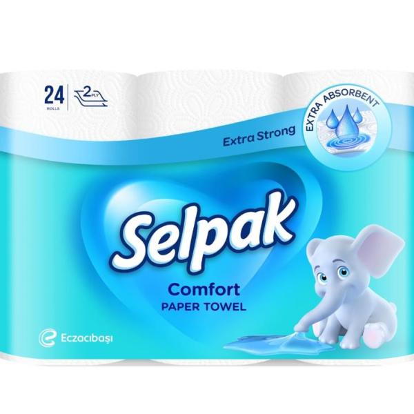 Selpak Comfort Kitchen Towel, 3 Ply - 24 Rolls