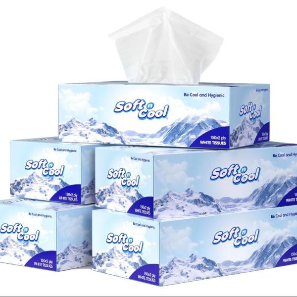 Soft N Cool Facial Tissue, 2 Ply - 150 Sheets