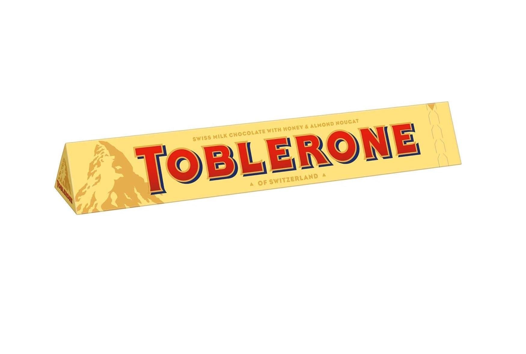 Toblerone Swiss Milk Chocolate Bar with Honey and Almond Nougat - 100g