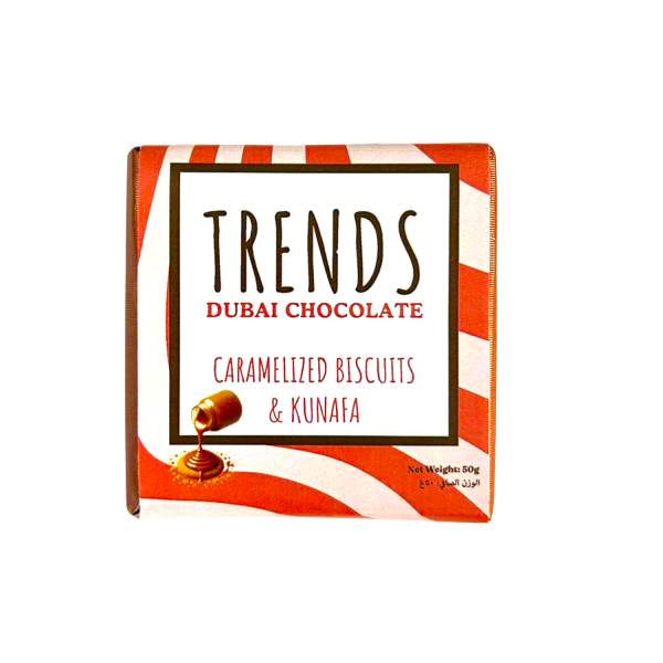 Trends Dubai Chocolate, Caramelized Biscuits & Kunafa - 50g