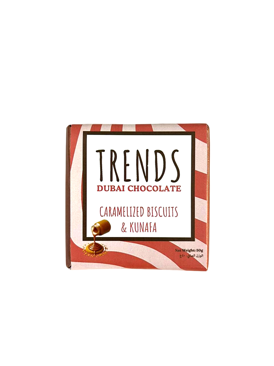Trends Dubai Chocolate, Caramelized Biscuits & Kunafa - 50g