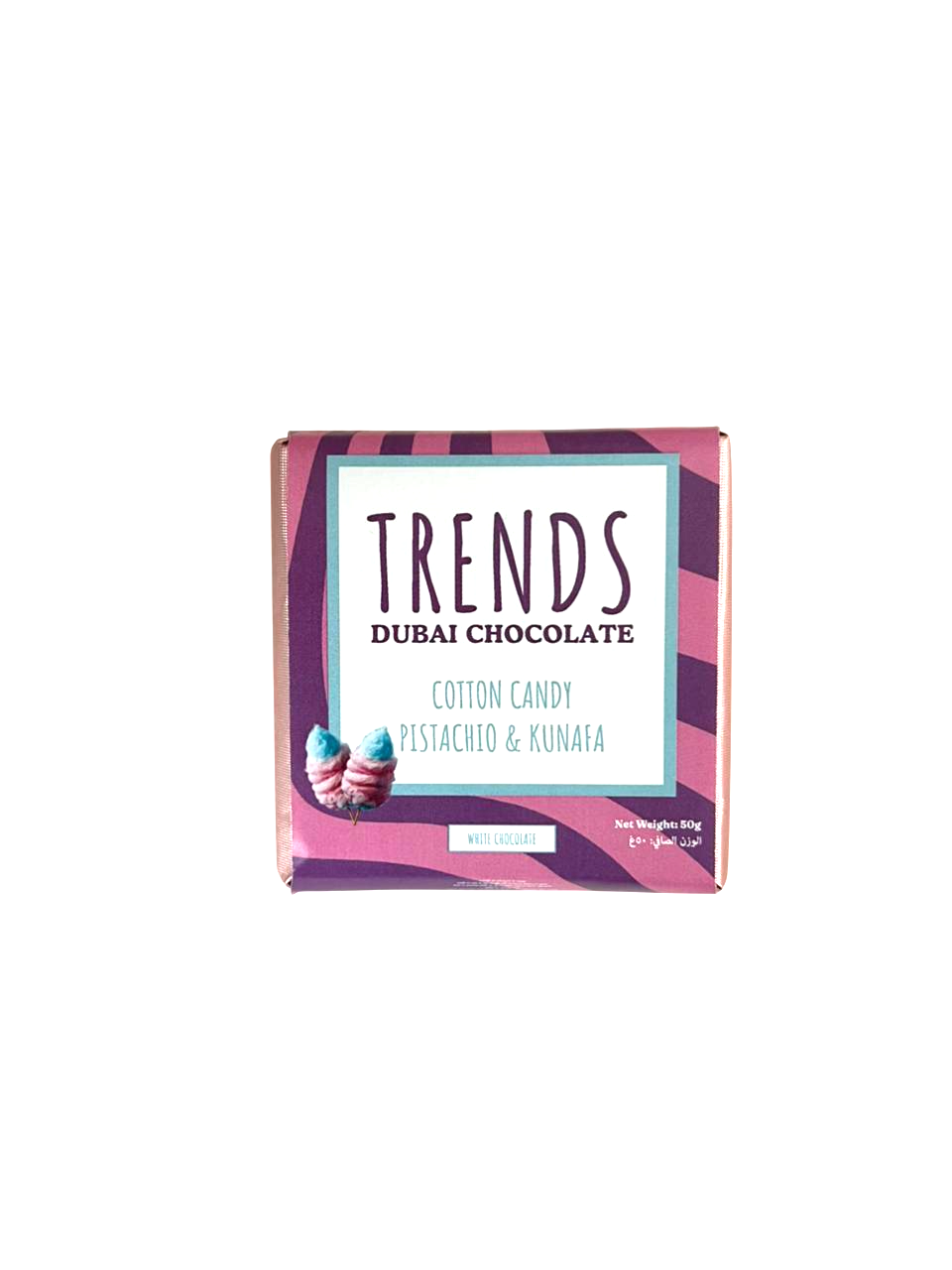 Trends Dubai Chocolate, Cotton Candy Pistachio & Kunafa - 50g