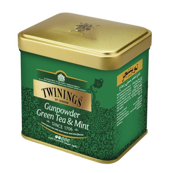 Twinings Gun Powder Green Tea with Mint, Tin - 200g
