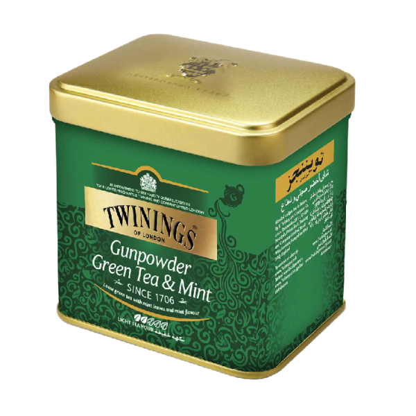 Twinings Gun Powder Green Tea with Mint, Tin - 200g