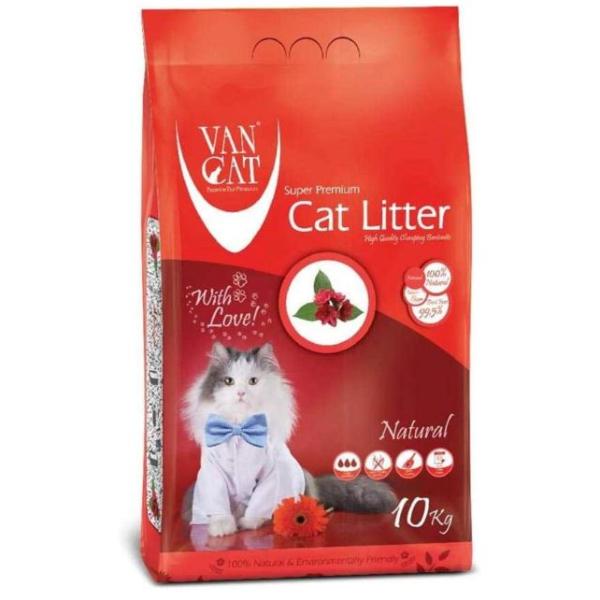 Van Cat White Bentonite Litter, Unscented - 10 kg