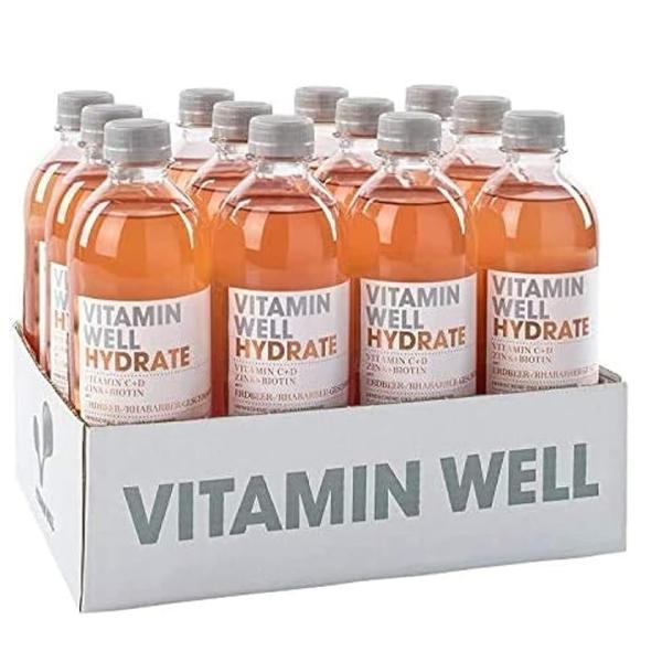 Vitamin Well Hydrate, Rhubarb / Strawberry - 500 ml