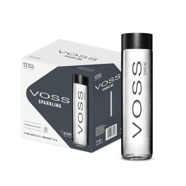 Voss Sparkling Water, Glass bottle - 800 ml x 12