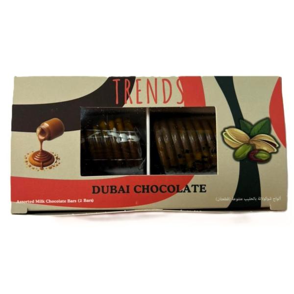 Trends Dubai Chocolate, Pistachio Kunafa & Caramelized Biscuits Kunafa - 80g (2x40g)