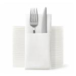 Air Laid Pocket Napkins, White, Italy , 40 x 40 cm - 25 Sheets