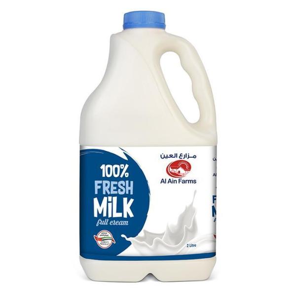 Al Ain Farms Fresh Milk, Full Cream - 2 Liter