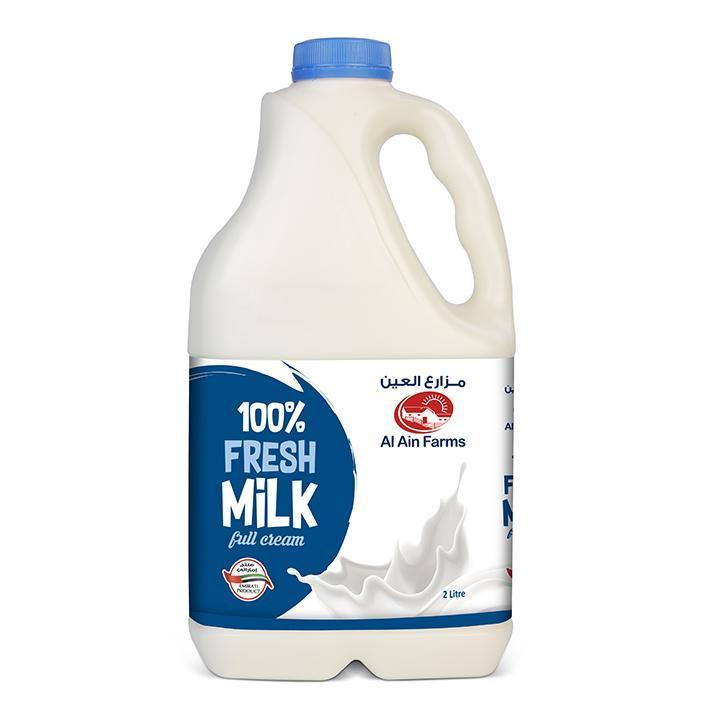 Al Ain Farms Fresh Milk, Full Cream - 2 Liter