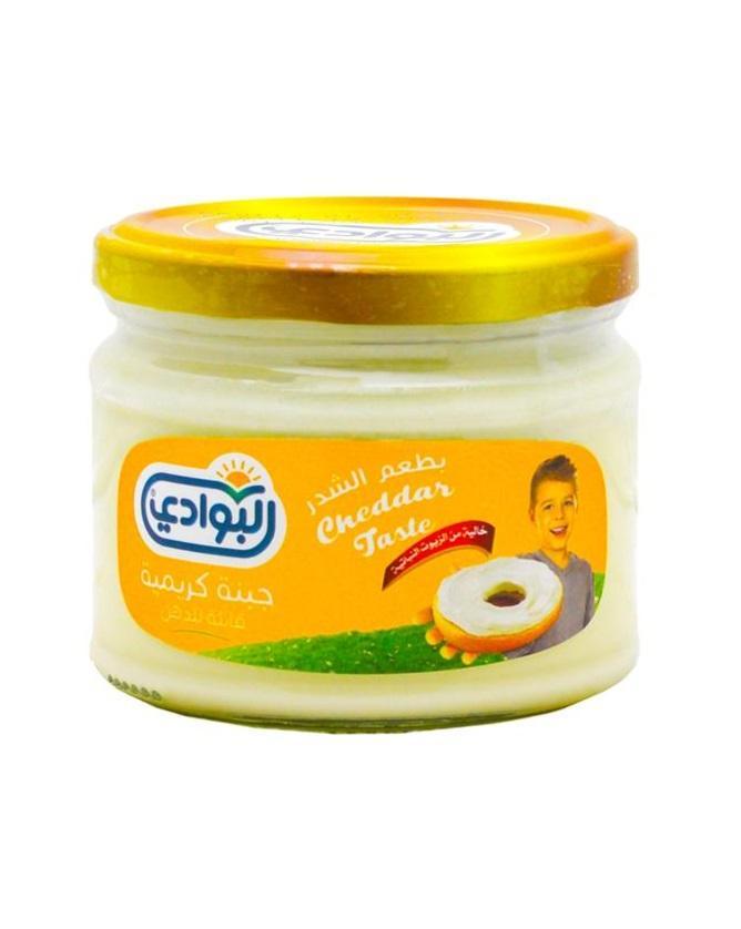 Al Bawadi Cream Cheese Spread (Cheddar), Glass Bottle - 300g