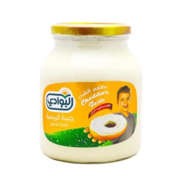 Al Bawadi Cream Cheese Spread (Cheddar), Glass Bottle - 950g