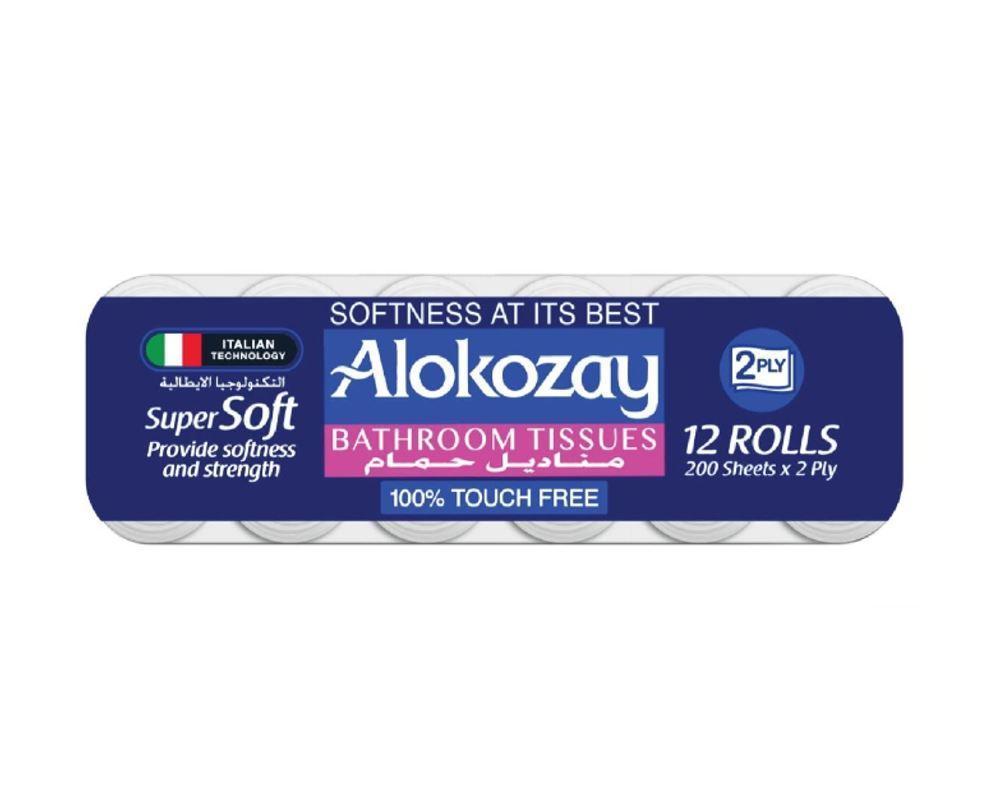 Alokozay Bathroom Tissue, 2 Ply, 200 Sheets - 12 Rolls