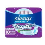 Always Cool & Dry, No Heat Feel, Maxi Thick, Large Sanitary Pads with Wings, 10 pad count