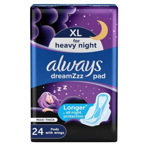 Always Cool & Dry Maxi Thick, Night Sanitary Pads, 24 pads