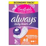 Always Daily Liners Comfort Protect Individually Wrapped, 40 Count