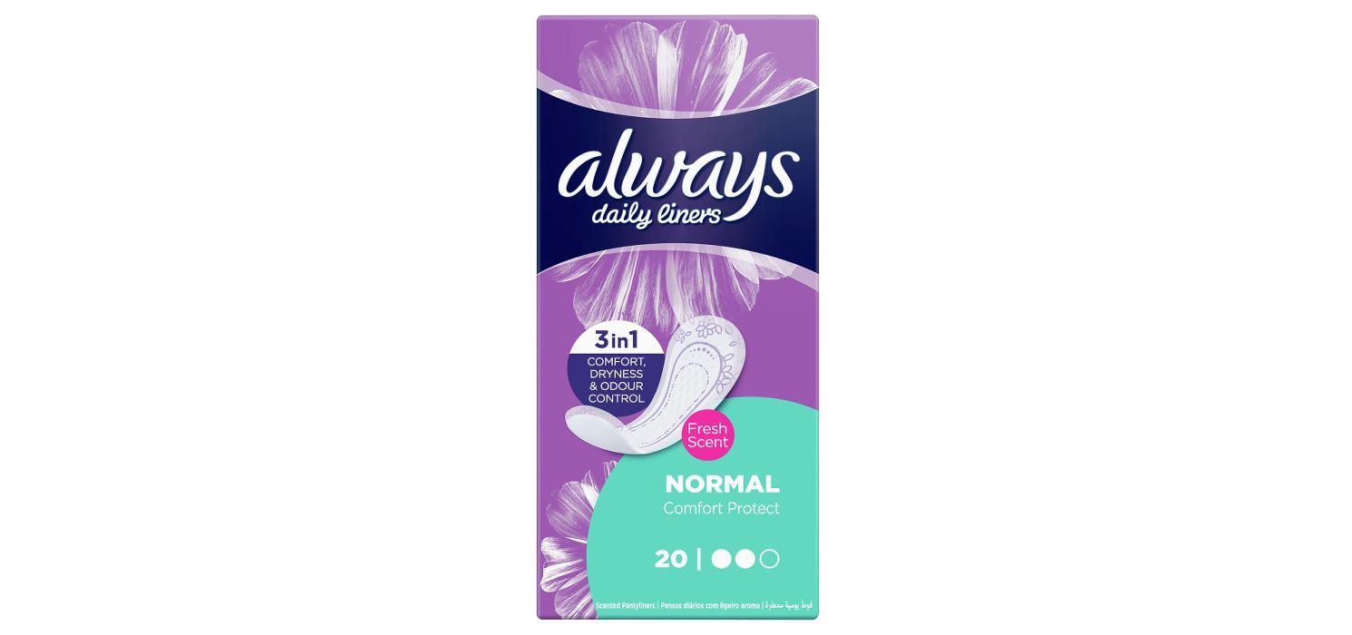 Always Daily Liners Comfort Protect Normal Fresh Scent 20 ct