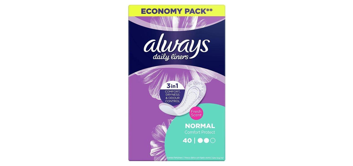 Always Daily Liners Comfort Protect Normal Fresh Scent 40 ct