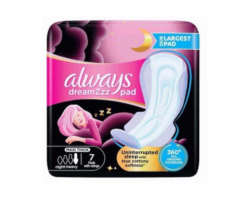 Always Pads Maxi Thick Cotton Soft Super Heavy Night 7 Sanitary Pads