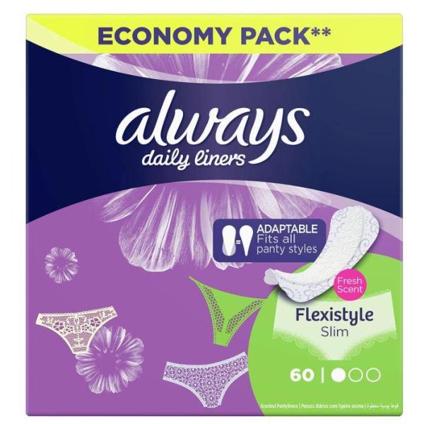 Always Panty Liners Multiform Normal Fresh Scent 60 Daily Liners