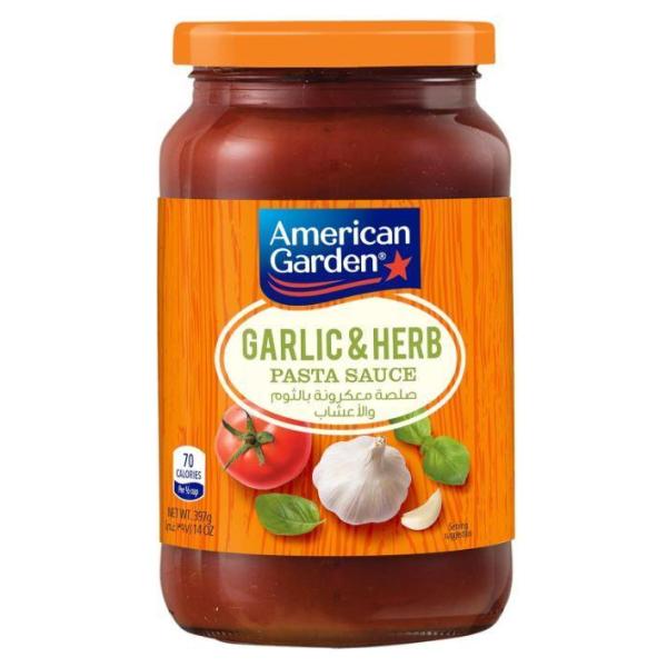 American Garden Pasta Sauce, Garlic and Herb - 14 oz