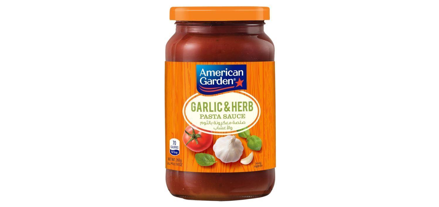 American Garden Pasta Sauce, Garlic and Herb - 14 oz