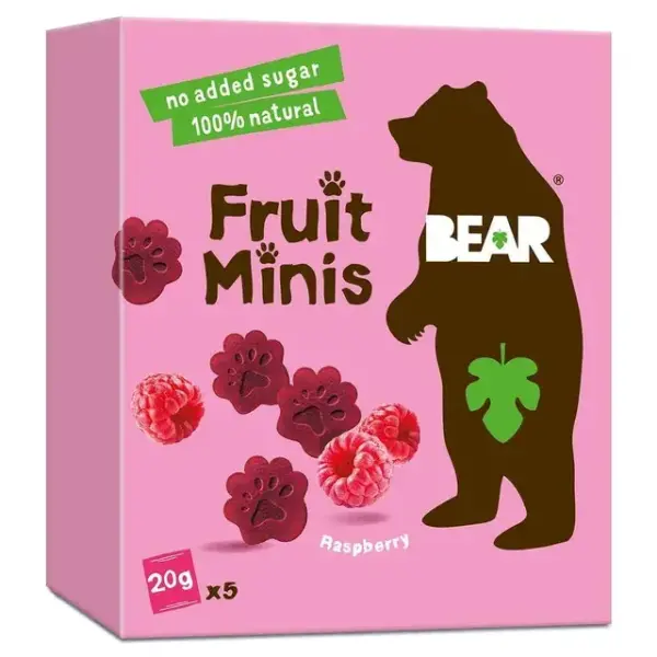 BEAR Fruit Minis Raspberry - 20g (Pack of 5)