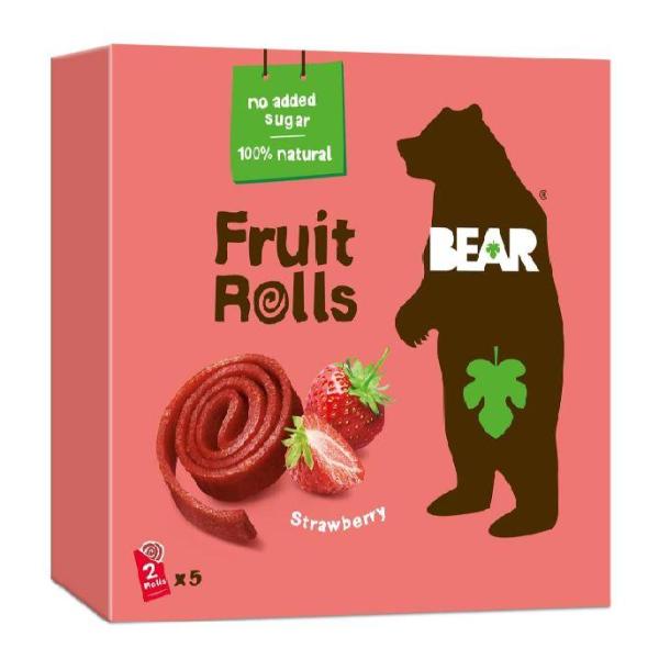 BEAR Fruit Rolls Strawberry - 20g (Pack of 5)