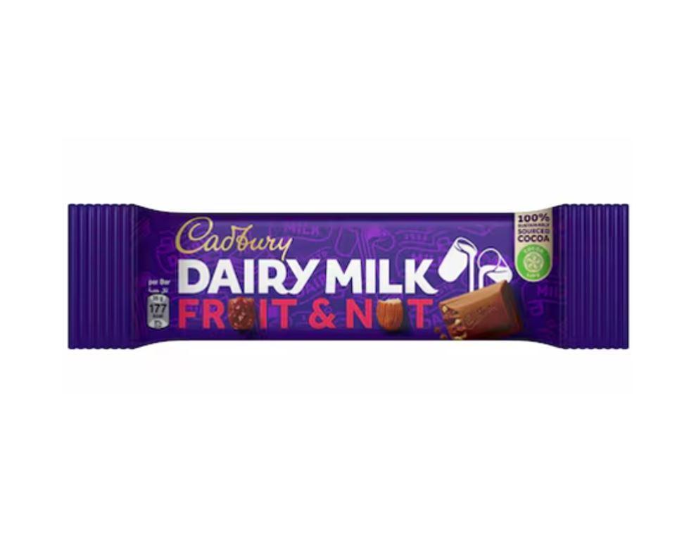 Cadbury Dairy Milk Fruit & Nut Chocolate Bar - 35g