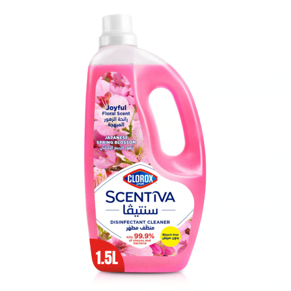 Clorox Scentiva Multipurpose Disinfectant Floor Cleaner, Japanese Spring Blossom - 1.5 Liter