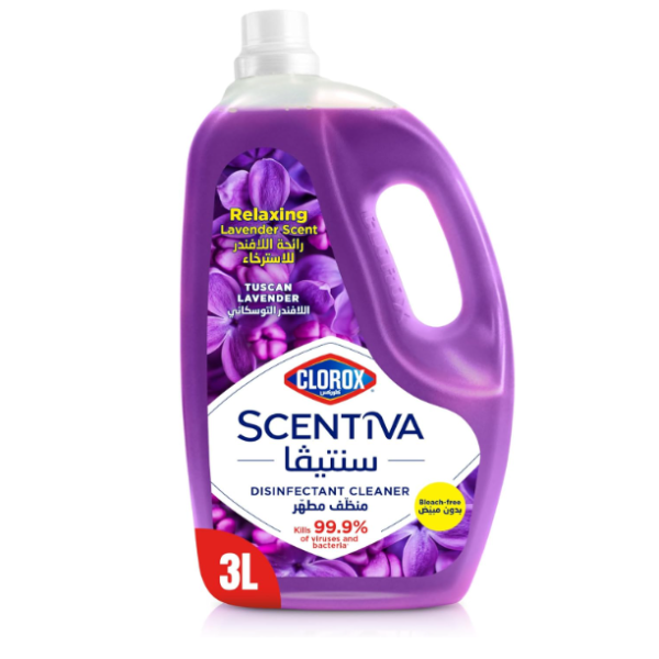 Clorox Scentiva Multipurpose Disinfectant Floor Cleaner, Tuscan Lavender - 3 Liter