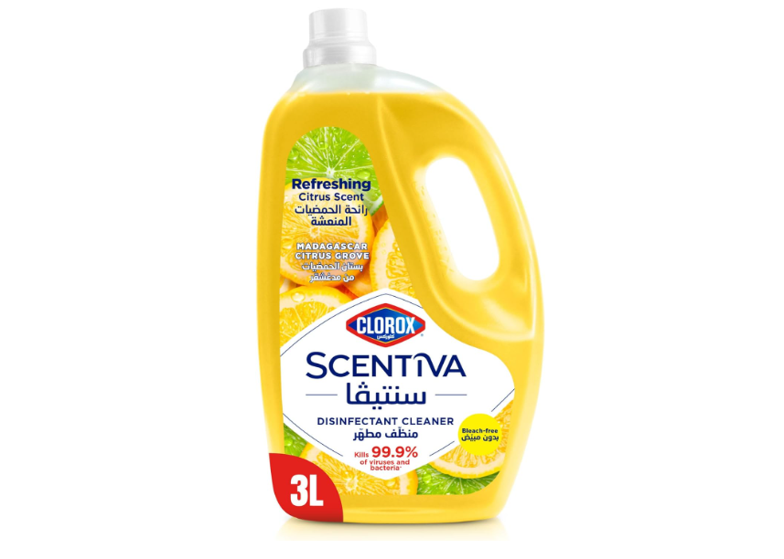 Clorox Scentiva Multipurpose Disinfectant Floor Cleaner, Madagascar Citrus - 3 Liter