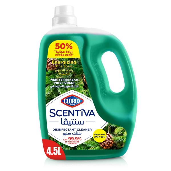 Clorox Scentiva Multipurpose Disinfectant Floor Cleaner, Pine Scented - 4.5 Liter