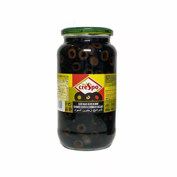 Crespo Sliced Black Olives, Jar - 890g