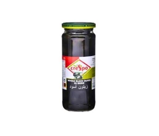 Crespo Whole Black Olives, Jar - 450g