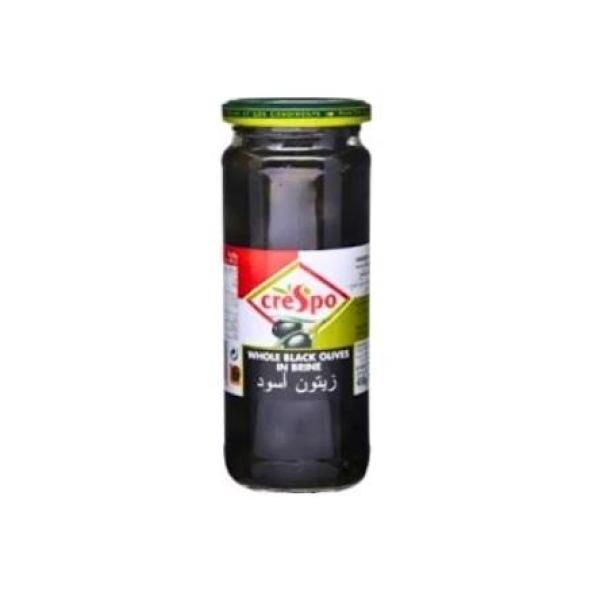 Crespo Whole Black Olives, Jar - 450g