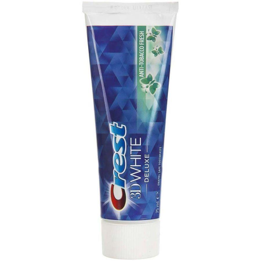 Crest 3D White Deluxe Toothpaste, 3in1 Whitening, Anti-Tobacco Fresh, Enamel Safe Toothpaste - 75 ml