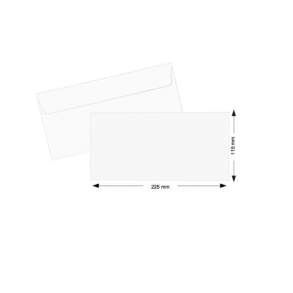 Deluxe White Envelope, 115 x 225 mm - 50 pcs