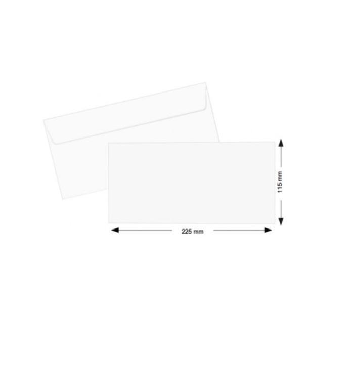 Deluxe White Envelope, 115 x 225 mm - 50 pcs