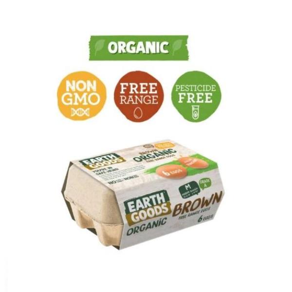 Earth Goods Organic Brown Eggs - 6 pcs