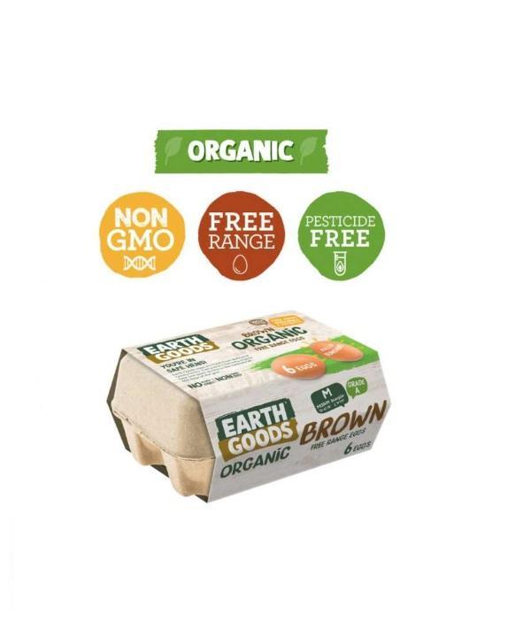 Earth Goods Organic Brown Eggs - 6 pcs